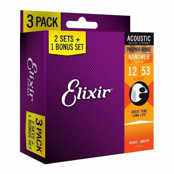 CORDA DE VIOLAO ELIXIR PHOS NW LT 16545X 3PACK